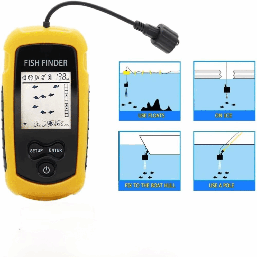 جهاز محمول لاكتشاف الأسماك بشا - مراجعة Fishing Boat Depth Finder وسعره
