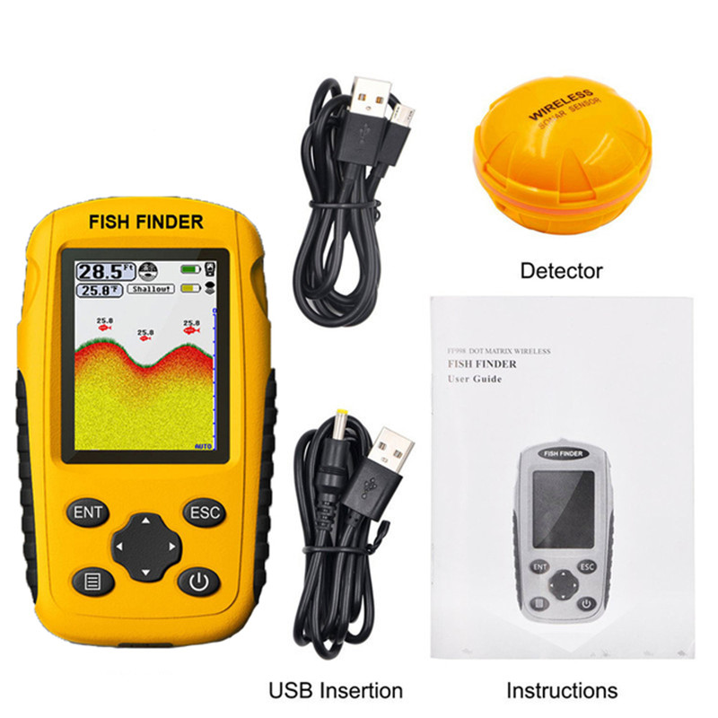جهاز كشف الأسماك لاسلكي مع مست - مراجعة Fishing Boat Depth Finder وسعره