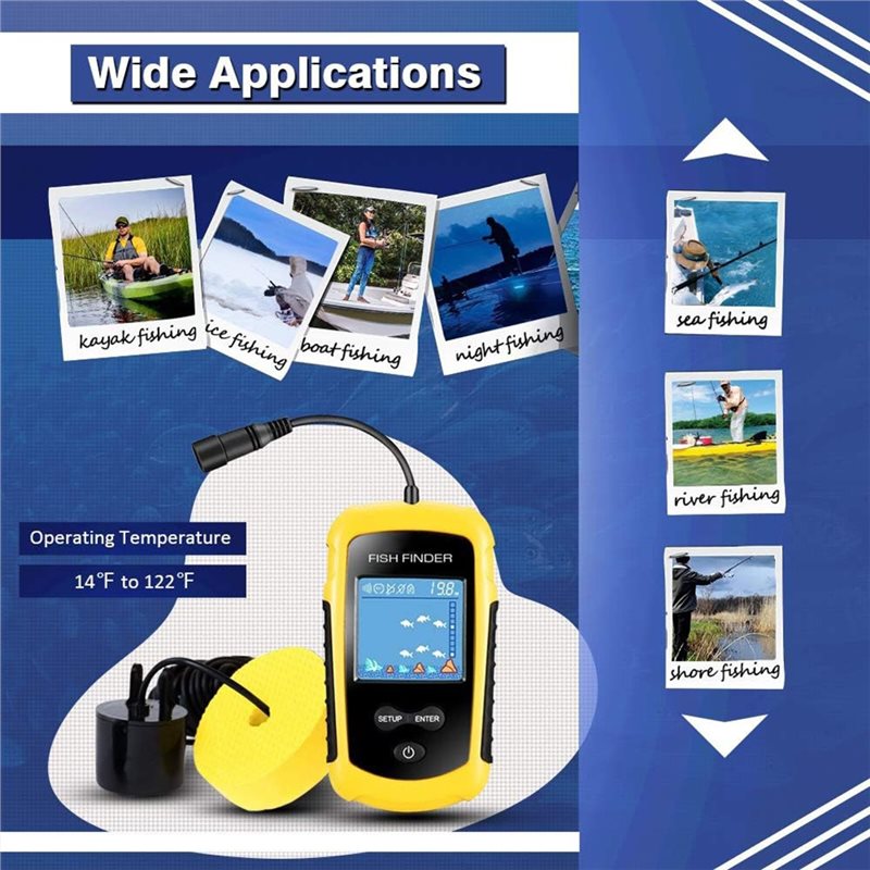 ABUE-Kayak جهاز محمول لتحديد ع - مراجعة Fishing Boat Depth Finder وسعره