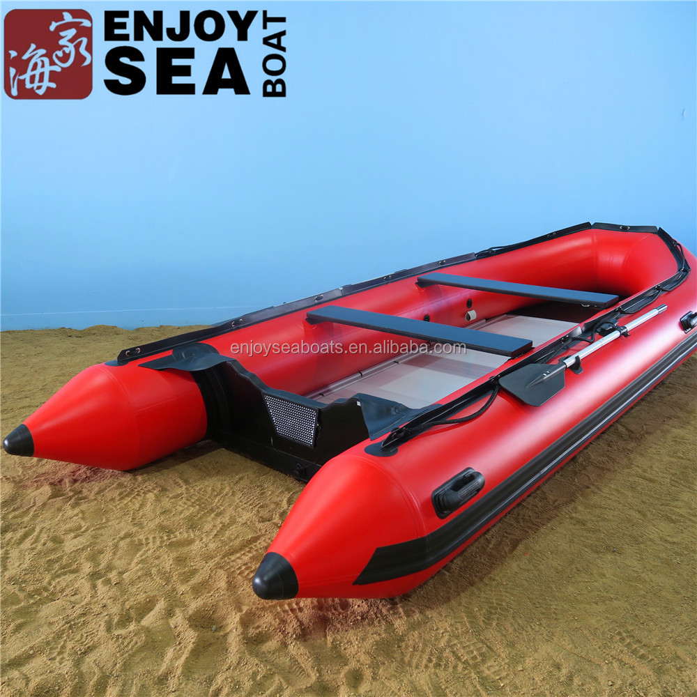 قارب صيد قابل للنفخ أحمر اللون - مراجعة Fishing Boat Aluminum وسعره