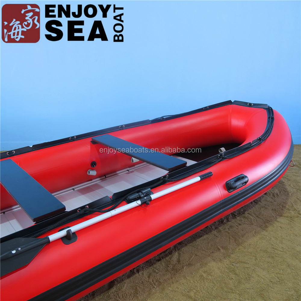 قارب صيد قابل للنفخ أحمر اللون - مراجعة Fishing Boat Aluminum وسعره