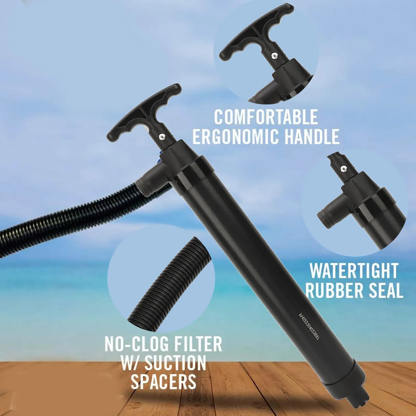 مضخة نزح يدوية مع خرطوم مضخة م - مراجعة Fishing Boat Bilge Pump وسعره