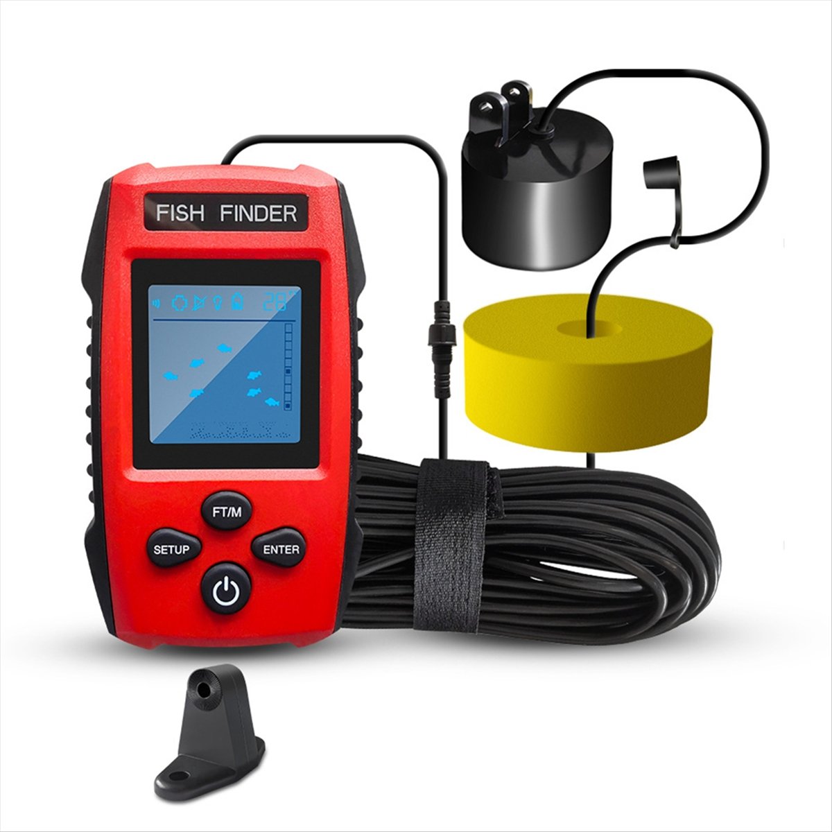 لون LCD صياد السمك السلكية محو - مراجعة Fishing Boat Depth Finder وسعره